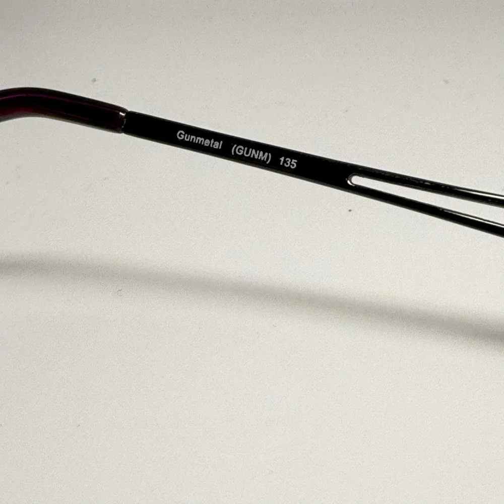 Gunmetal Metal Rectangular Eyeglass Frames Rhinestone Temple Details 51-17-135